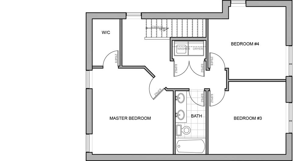 Upper floor plan - new energy efficient home Invermere BC